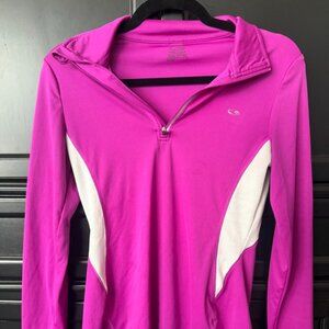 Champion Pink Medium Long Sleeve Running Reflective Breathable Top, Medium